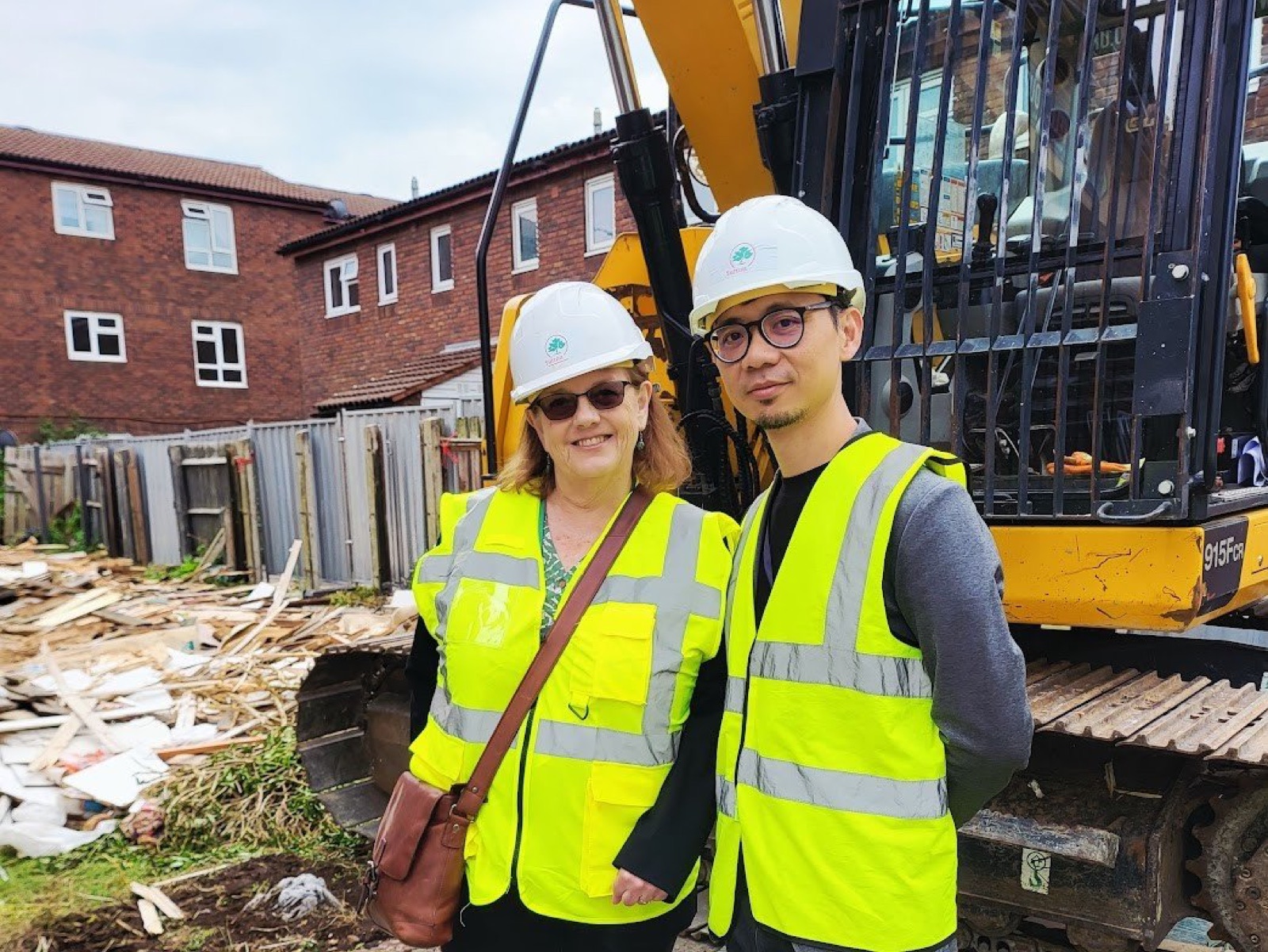 Richard Choi in hard hat and hi-vis at the Elm Grove regeneration groundbreaking