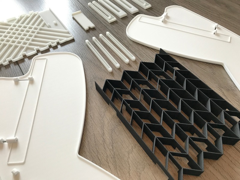 Folding mechanism prototype parts