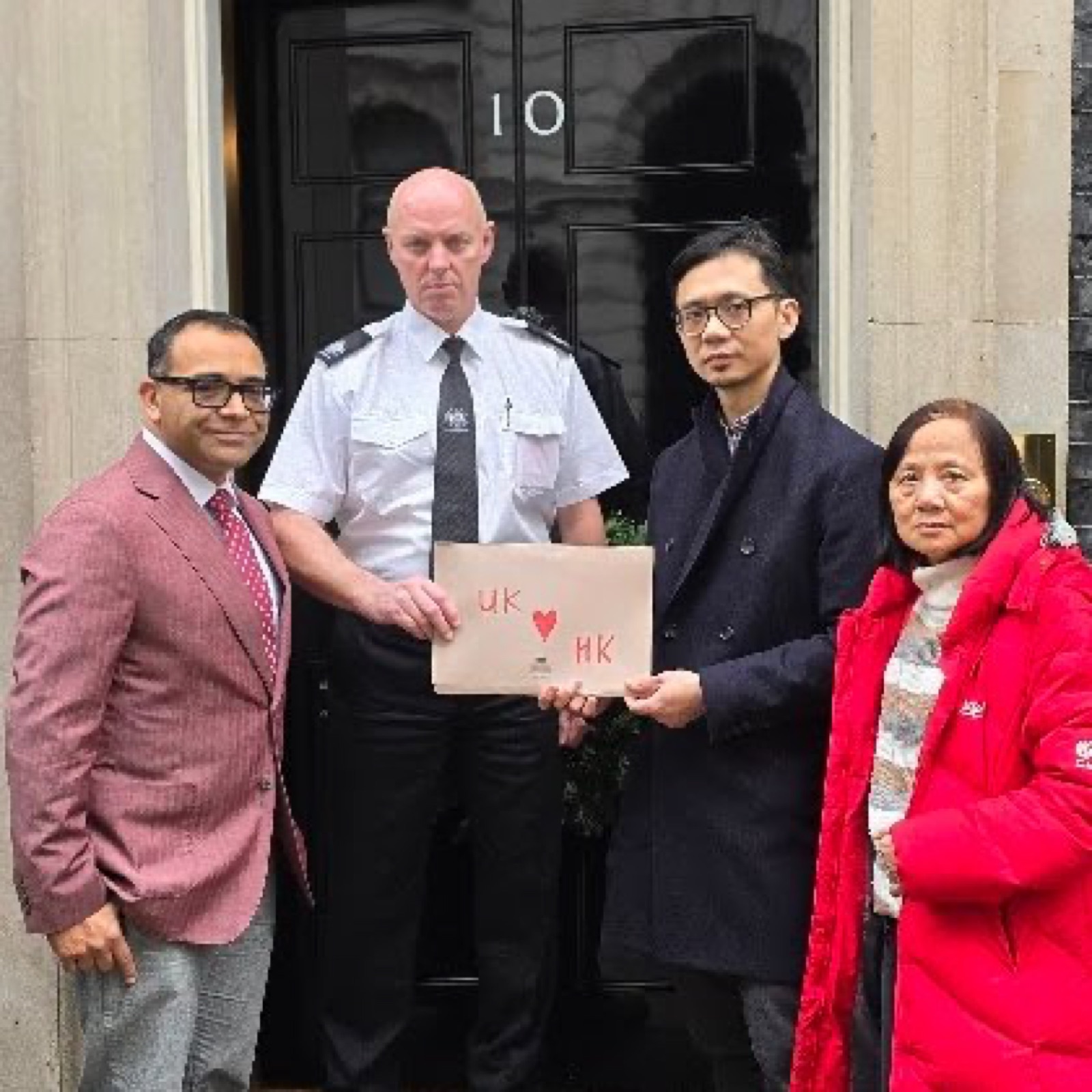 Delegation delivering the BN(O) petition to 10 Downing Street