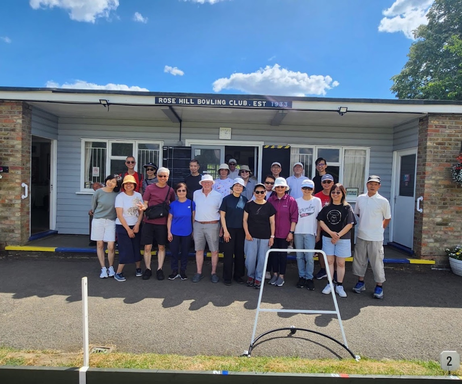 Older Hongkongers learning bowls at Rosehill Bowls Club