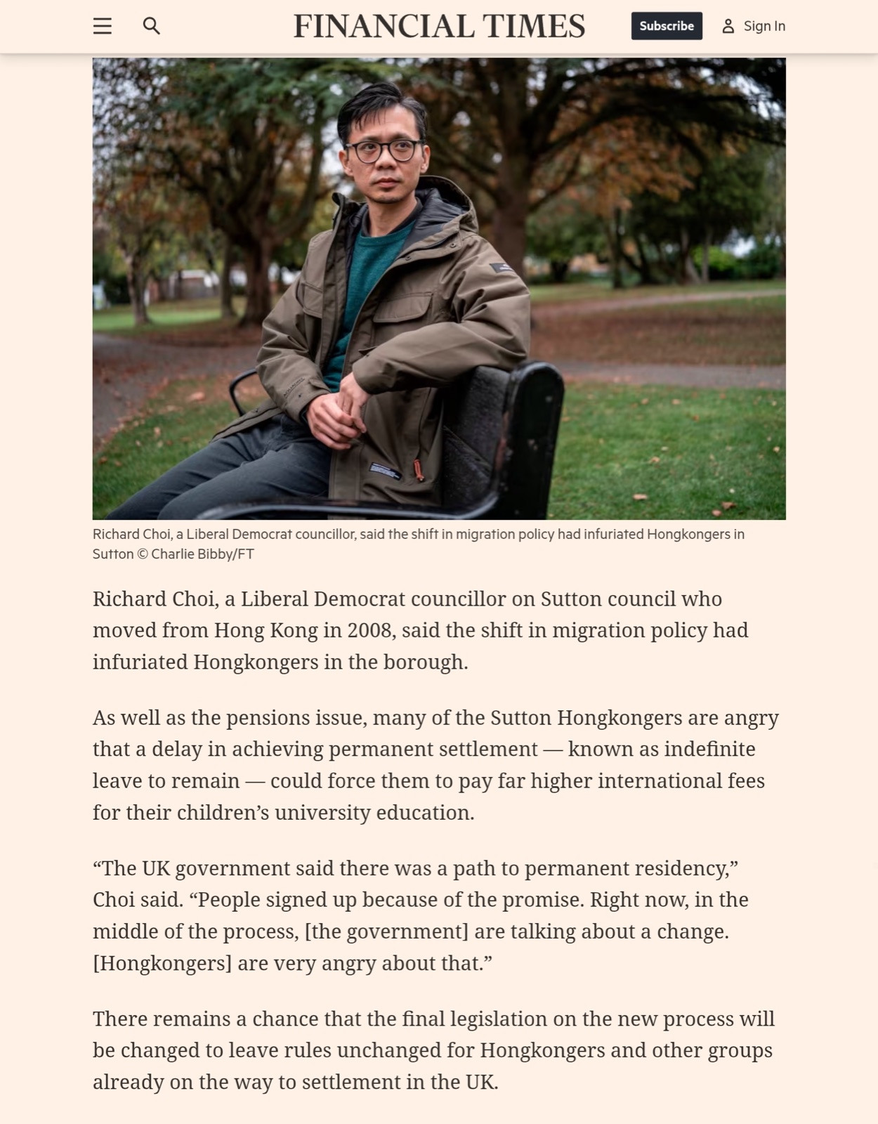 Financial Times cutting — October 2025
