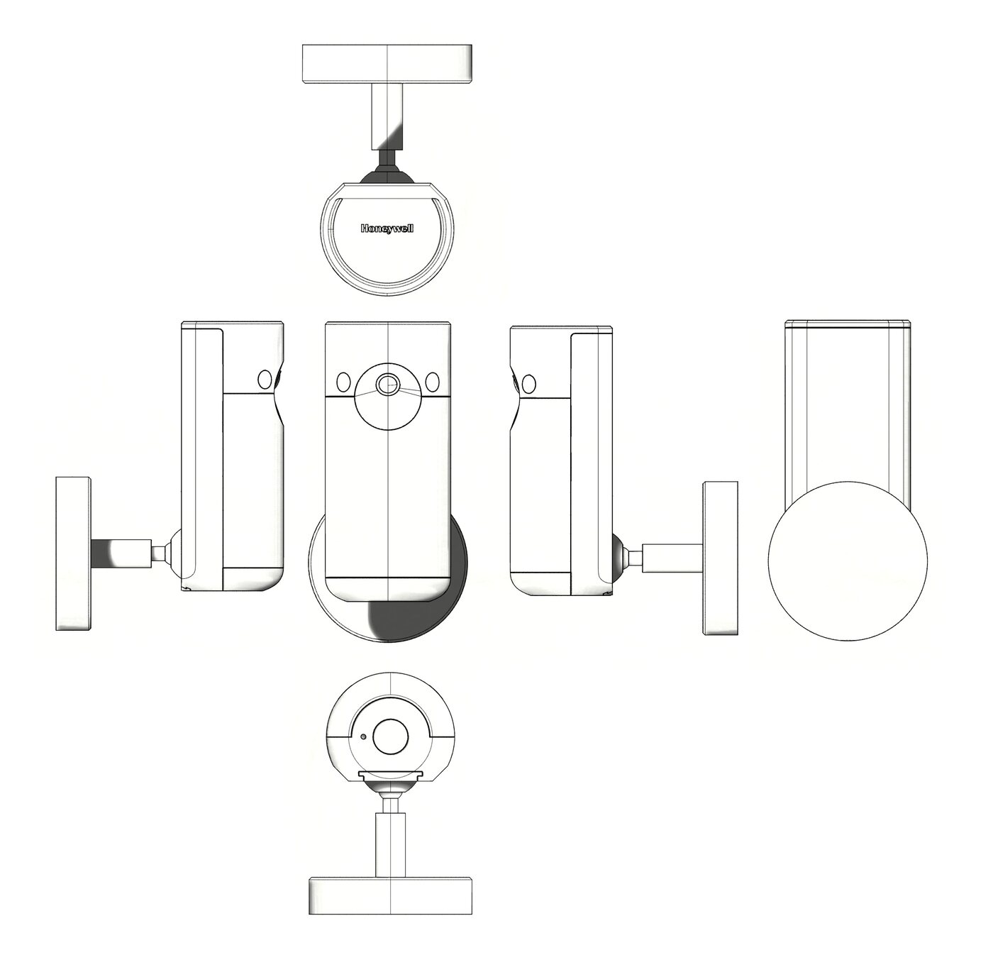 Orthographic drawings of the DAS camera