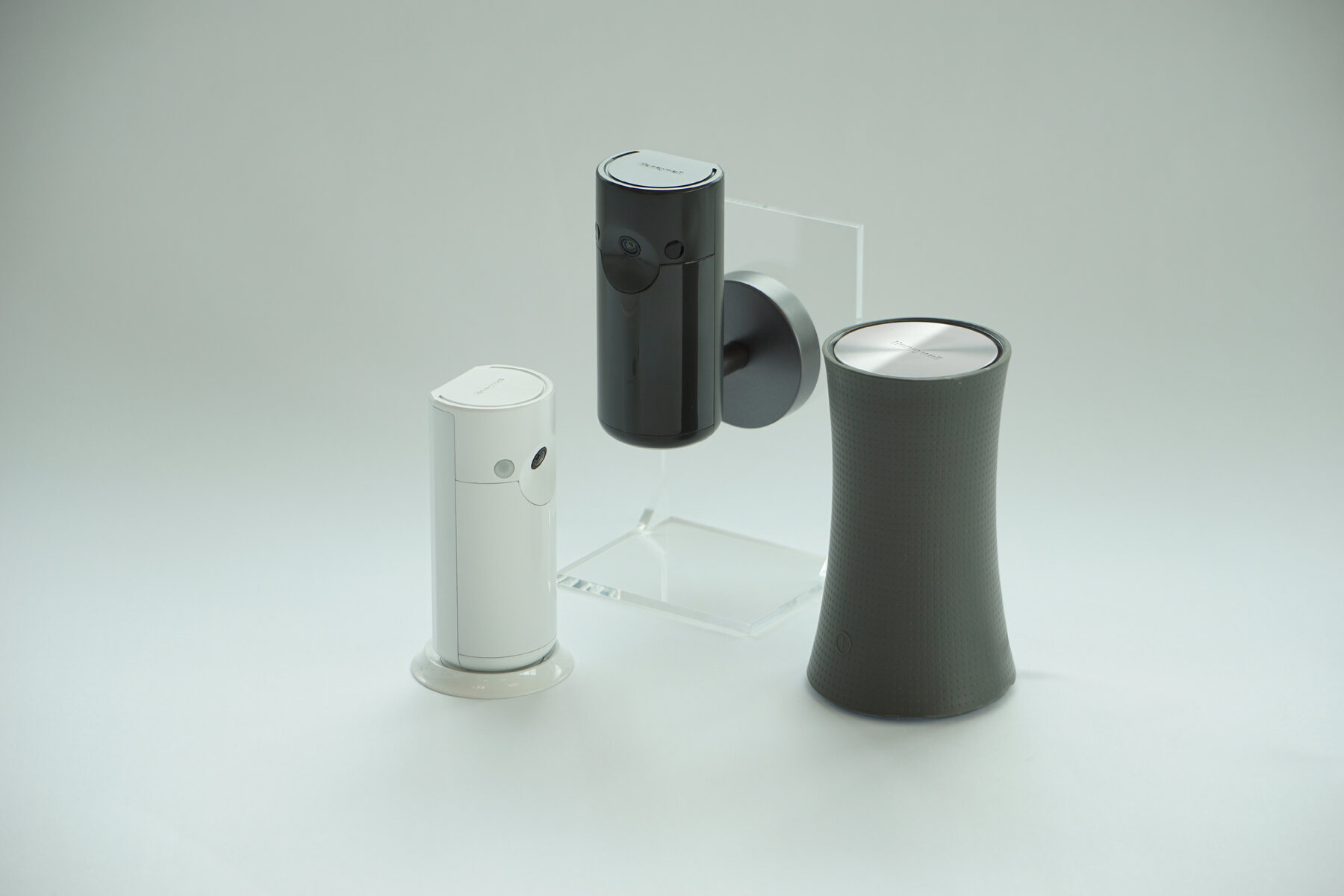 DAS Lite family appearance models — indoor camera, outdoor camera and hub