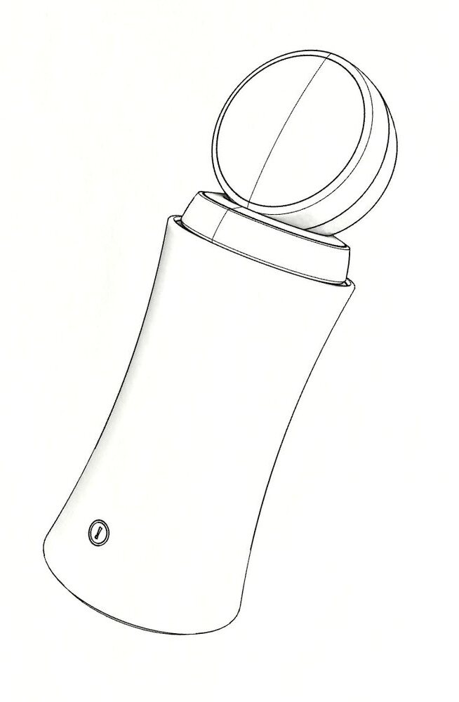 Concept sketch — camera cable through the metal top cover